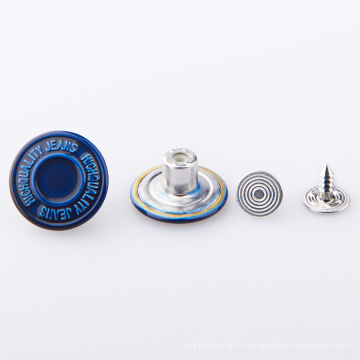 Boutons de jeans de cuivre et rivets